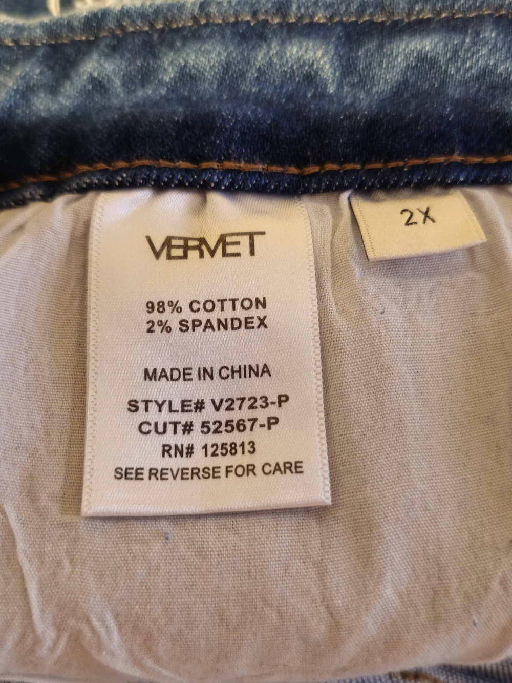 VERVET  Cortney Distressed Blue Denim Shorts